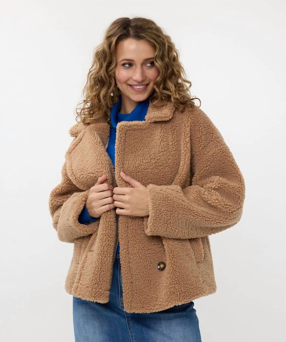 NEW ESQUALO teddy jacket in brandy